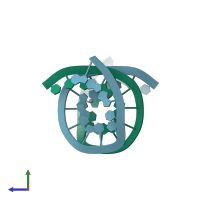 PDB entry 5iye coloured by chain, side view.