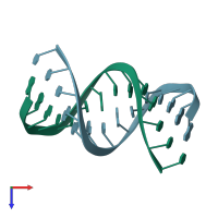 PDB entry 5iyg coloured by chain, top view.