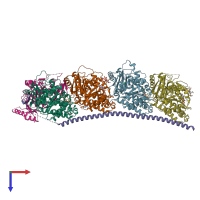 PDB entry 5iyz coloured by chain, top view.