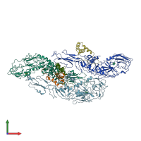 PDB entry 5iz7 coloured by chain, front view.