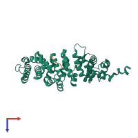 PDB entry 5iza coloured by chain, top view.