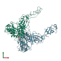 PDB entry 5izm coloured by chain, front view.