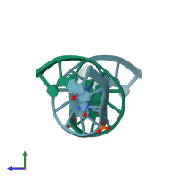 PDB entry 5izp coloured by chain, ensemble of 15 models, side view.