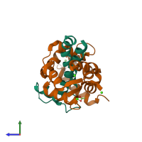 PDB entry 5j03 coloured by chain, side view.