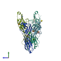 PDB entry 5j06 coloured by chain, side view.