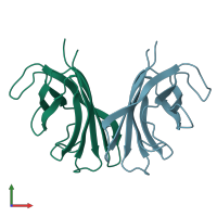 PDB entry 5j07 coloured by chain, front view.