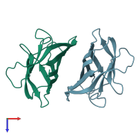 PDB entry 5j07 coloured by chain, top view.