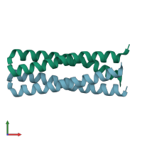 PDB entry 5j10 coloured by chain, front view.