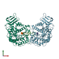 PDB entry 5j14 coloured by chain, front view.