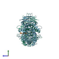 PDB entry 5j14 coloured by chain, side view.