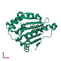 PDB entry 5j20 coloured by chain, front view.