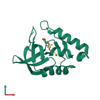PDB entry 5j22 coloured by chain, front view.