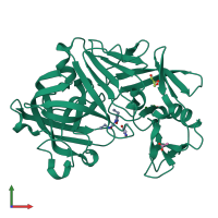 PDB entry 5j25 coloured by chain, front view.