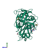 PDB entry 5j25 coloured by chain, side view.