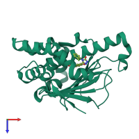 PDB entry 5j27 coloured by chain, top view.