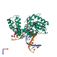 PDB entry 5j2h coloured by chain, top view.