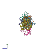 PDB entry 5j2u coloured by chain, side view.