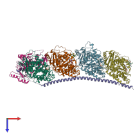 PDB entry 5j2u coloured by chain, top view.