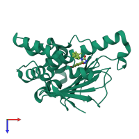 PDB entry 5j2x coloured by chain, top view.