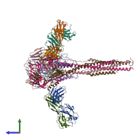 PDB entry 5j3d coloured by chain, side view.