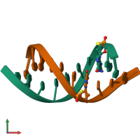 PDB entry 5j3f coloured by chain, ensemble of 20 models, front view.