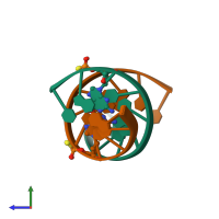 PDB entry 5j3f coloured by chain, ensemble of 20 models, side view.