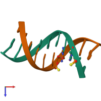 PDB entry 5j3f coloured by chain, ensemble of 20 models, top view.