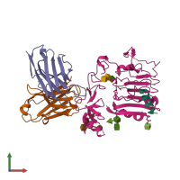 PDB entry 5j3h coloured by chain, front view.