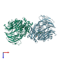 PDB entry 5j3j coloured by chain, top view.