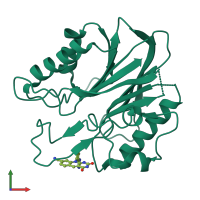 PDB entry 5j3s coloured by chain, front view.