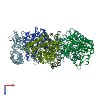 PDB entry 5j3x coloured by chain, top view.