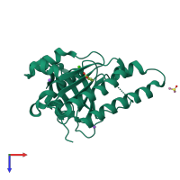 PDB entry 5j4h coloured by chain, top view.