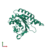 PDB entry 5j4l coloured by chain, front view.