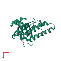 PDB entry 5j4l coloured by chain, top view.