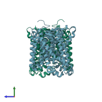 PDB entry 5j4n coloured by chain, side view.