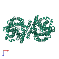 Arginine/agmatine antiporter in PDB entry 5j4n, assembly 1, top view.