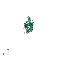 PDB entry 5j4o coloured by chain, side view.