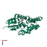PDB entry 5j4u coloured by chain, top view.