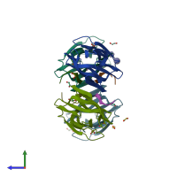 PDB entry 5j4x coloured by chain, side view.