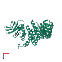 PDB entry 5j5e coloured by chain, top view.