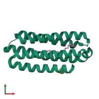 PDB entry 5j5k coloured by chain, front view.