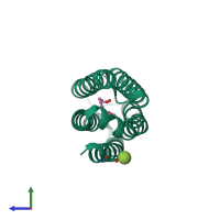 PDB entry 5j5k coloured by chain, side view.