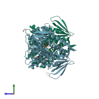 PDB entry 5j5z coloured by chain, side view.