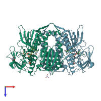 PDB entry 5j5z coloured by chain, top view.