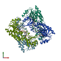 PDB entry 5j63 coloured by chain, front view.