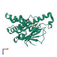 PDB entry 5j64 coloured by chain, top view.