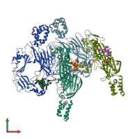 PDB entry 5j67 coloured by chain, front view.