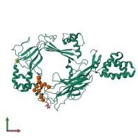 PDB entry 5j68 coloured by chain, front view.