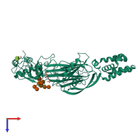 PDB entry 5j68 coloured by chain, top view.