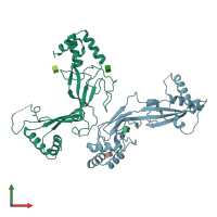 PDB entry 5j69 coloured by chain, front view.